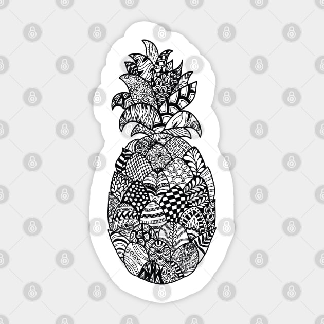 Zentangle Pineapple Sticker by Madelyn_Frere